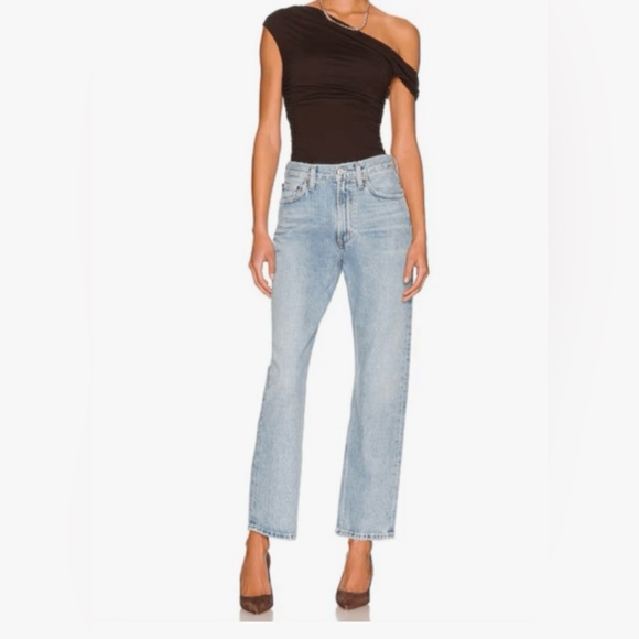 Agolde Denim - Agolde Mía Blue mid Rise Straight Leg Jeans Classic Style Organic Denim size 31